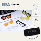 OPULIZE ERA Blue Light Blocking Glasses 3 Pack - UV400 Anti-Glare Clear Yellow Orange Lenses - Oversized Frame for Men Women - Damaged Box