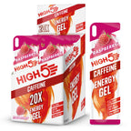 HIGH5 Caffeine Gels - Raspberry 20 x 40g - Energy Shot for Running Cycling Marathon - Glucose Sports Fuel - Damaged Box - BBE 04/2027