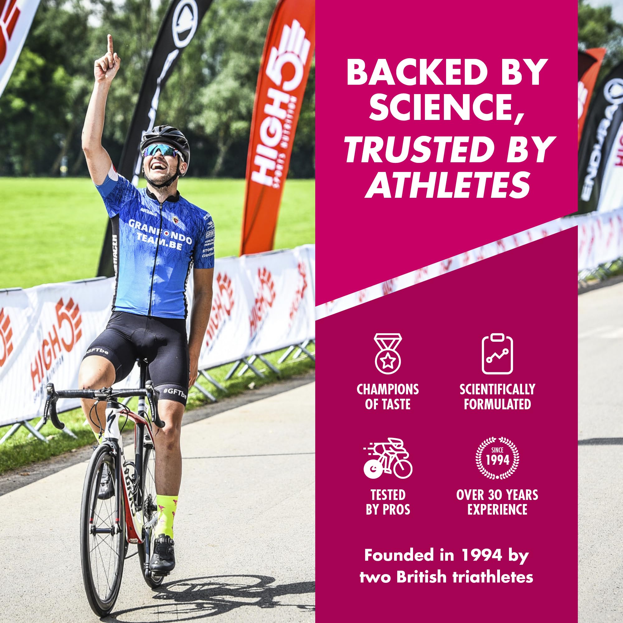 HIGH5 Caffeine Gels - Raspberry 20 x 40g - Energy Shot for Running Cycling Marathon - Glucose Sports Fuel - Damaged Box - BBE 04/2027