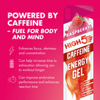 HIGH5 Caffeine Gels - Raspberry 20 x 40g - Energy Shot for Running Cycling Marathon - Glucose Sports Fuel - Damaged Box - BBE 04/2027