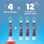 Oral-B Pro Kids Electric Toothbrush Head Spiderman Extra Soft Bristles Ages 3+ White 4 Pack Replacement Brush Heads - Damaged Box