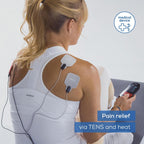 Beurer EM59 Digital TENS EMS Device with Heat - 4-in-1 Pain Relief Muscle Stimulation Massager - 4 Electrodes, 70 Programs - Damaged Box