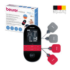 Beurer EM59 Digital TENS EMS Device with Heat - 4-in-1 Pain Relief Muscle Stimulation Massager - 4 Electrodes, 70 Programs - Damaged Box