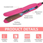 Afenau Hair Crimper for Women - Crimping Iron with 5 Heat Settings, Rapid Heating, Rose - Very Good