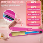 Afenau Hair Crimper for Women - Crimping Iron with 5 Heat Settings, Rapid Heating, Rose - Very Good
