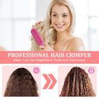 Afenau Hair Crimper for Women - Crimping Iron with 5 Heat Settings, Rapid Heating, Rose - Very Good