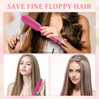 Afenau Hair Crimper for Women - Crimping Iron with 5 Heat Settings, Rapid Heating, Rose - Very Good