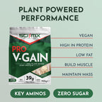 SCI-MX Pro-V Gain Vegan Protein Powder - Vanilla Flavour - 2.2kg - 49 Servings Plant-Based Supplement - Damaged Box - BBE 09/2026