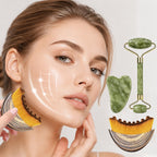 Ptyism Lymphatic Face Brush Set - 4 Pcs Facial Drainage Tool with Gua Sha Jade & Roller for Sculpting & Relief - Damaged Box