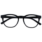 OPULIZE BLU Blue Light Blocking Glasses - Round Frame - Anti-Glare Computer Gaming Eyewear - UV Protection - Black +0.00 - Damaged Box