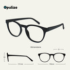 OPULIZE BLU Blue Light Blocking Glasses - Round Frame - Anti-Glare Computer Gaming Eyewear - UV Protection - Black +0.00 - Damaged Box