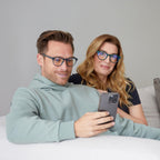 OPULIZE BLU Blue Light Blocking Glasses - Round Frame - Anti-Glare Computer Gaming Eyewear - UV Protection - Black +0.00 - Damaged Box