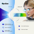 OPULIZE BLU Blue Light Blocking Glasses - Round Frame - Anti-Glare Computer Gaming Eyewear - UV Protection - Black +0.00 - Damaged Box
