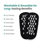 Welnove Moisturizing Silicone Socks - 2 Pairs Aloe-Infused Gel Foot Care for Dry Cracked Feet - Black Cotton Socks - Damaged Box