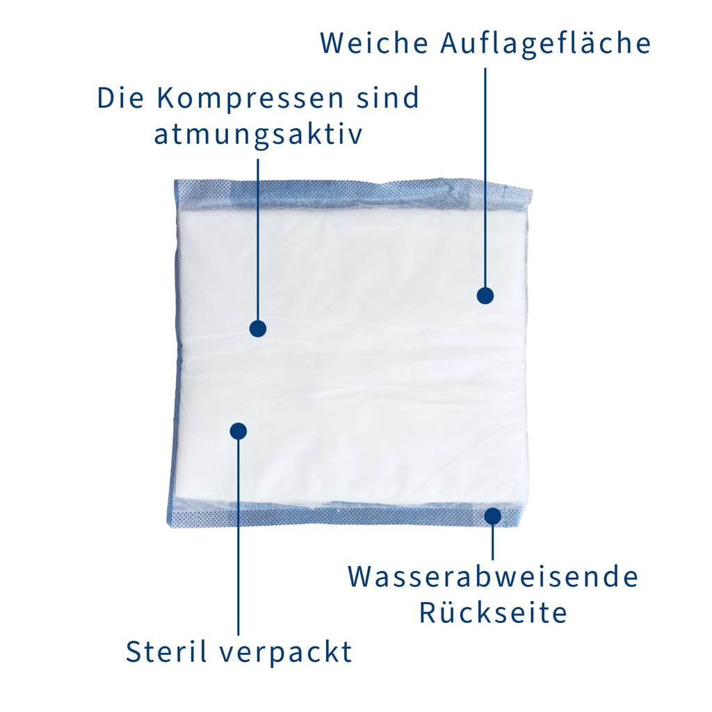 ABENA Absorbent Pads 20x20cm - Pack of 25 - Sterile Non-Adhesive Wound Dressing - Latex Free - Damaged Box - BBE 09/2030