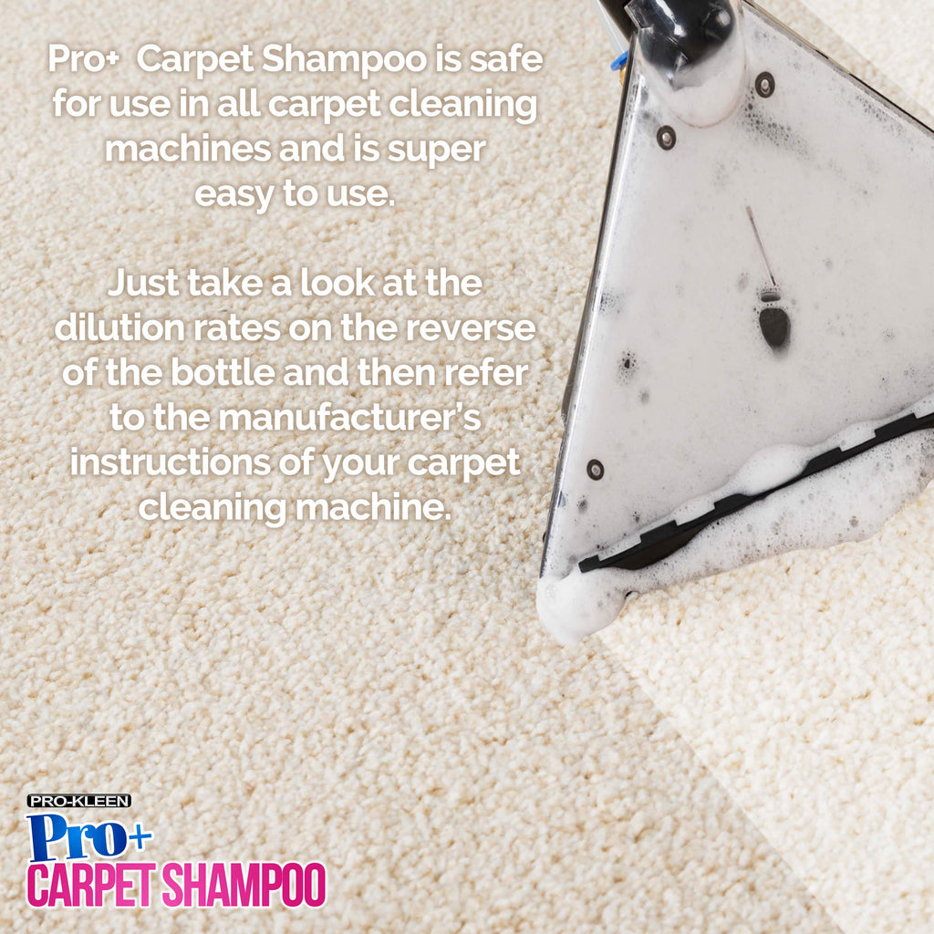 Pro-Kleen Pro+ Carpet & Upholstery Cleaning Solution 5L - 4-in-1 Concentrate Pet Odour Remover - Spring Bloom Shampoo - Very Good