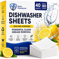 Smart Cleaning Lab Dishwasher Sheets - 40 Count - Enzyme Powered Detergent - Deep Grease Removal - Fresh Lemon - Plastic-Free - Damaged Box - BBE 01/2028