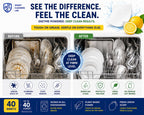 Smart Cleaning Lab Dishwasher Sheets - 40 Count - Enzyme Powered Detergent - Deep Grease Removal - Fresh Lemon - Plastic-Free - Damaged Box - BBE 01/2028