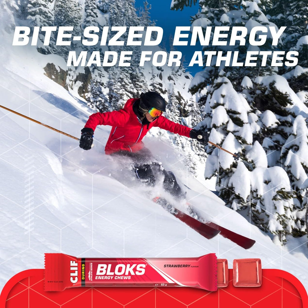 CLIF BLOKS Strawberry Flavour Energy Chews, 18 x 60 g - Damaged Box - BBE 05/2026