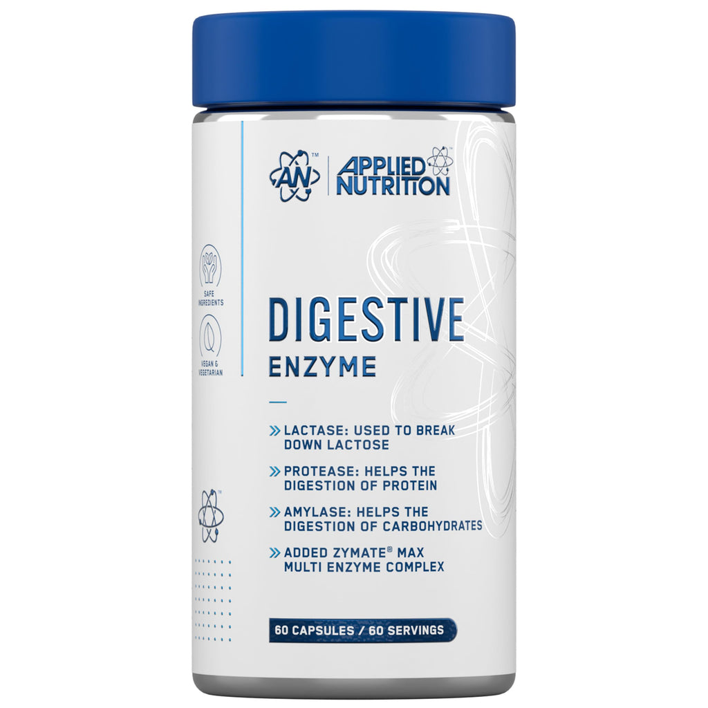 Applied Nutrition Digestive Enzyme Capsules - Vegan Lactase Protease Amylase - Aids Digestion - 60 Servings - New - BBE 07/2026
