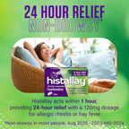 Histallay Hayfever & Allergy Relief Tablets - 30 Tablets - 120mg Fexofenadine - Antihistamine Medication - Damaged Box - BBE 09/2028