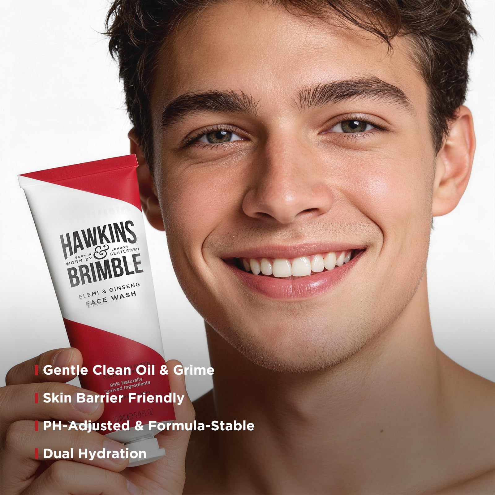 Hawkins & Brimble Mens Face Wash - Oil Control, Sensitive Skin, Cooling Formula, 150ml - Damaged Box