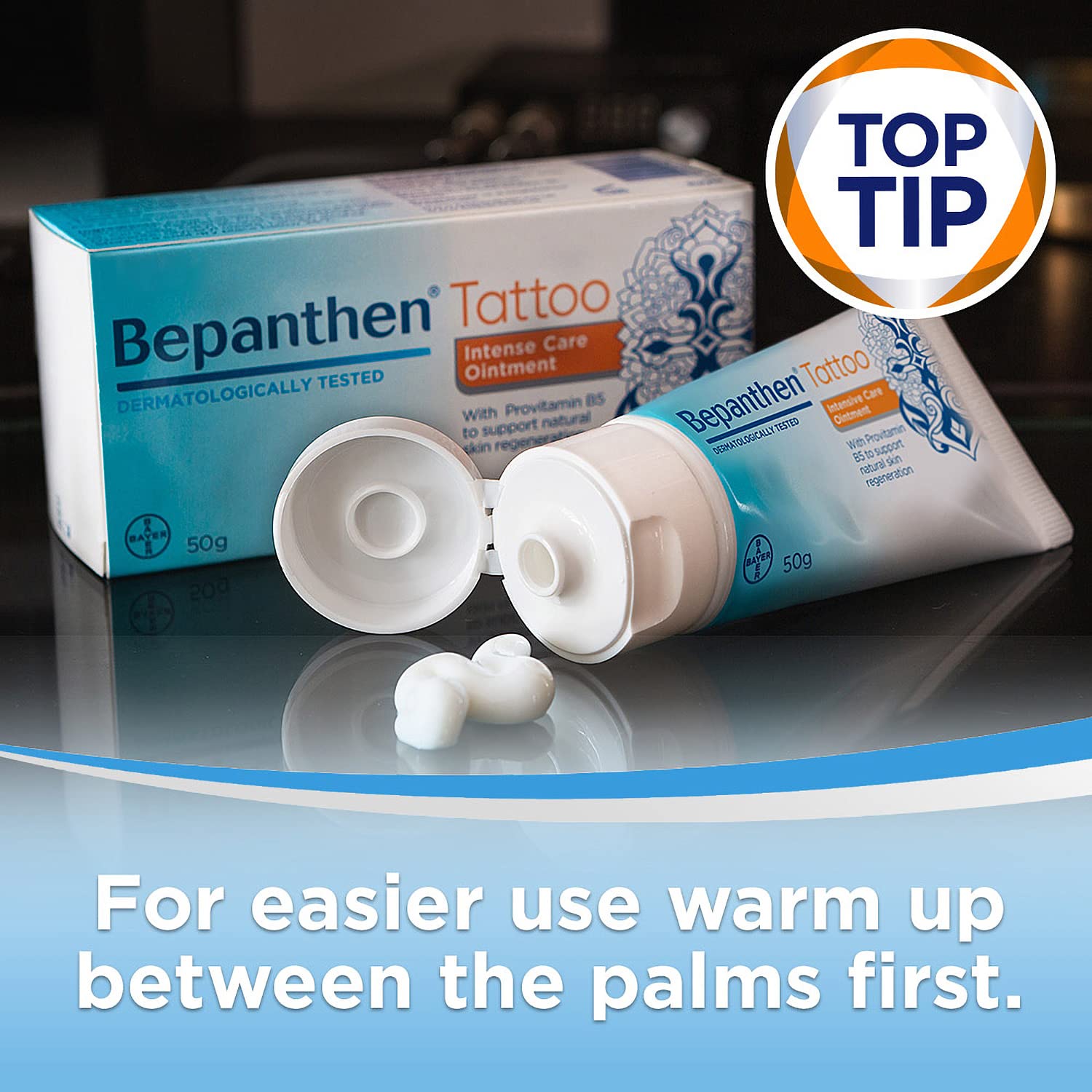 Bepanthen Tattoo Intense Care Ointment, Formulated with Provitamin B5, 50g - Damaged Box - BBE 08/2028