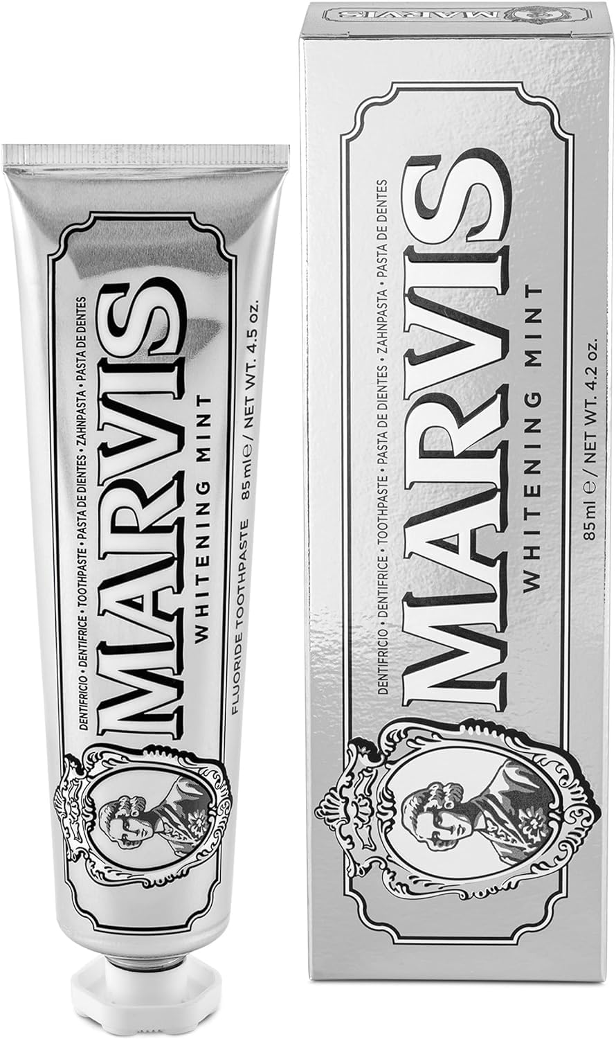 Marvis Whitening Toothpaste - Mint - 85ml - Plaque Removal - Long-Lasting Freshness - Dental Care - Damaged Box