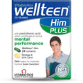 Vitabiotics Wellteen Him Plus Tablets Capsules - 56 Count - Teen Boy Vitamins & Minerals Supplement - Damaged Box - BBE 03/2027