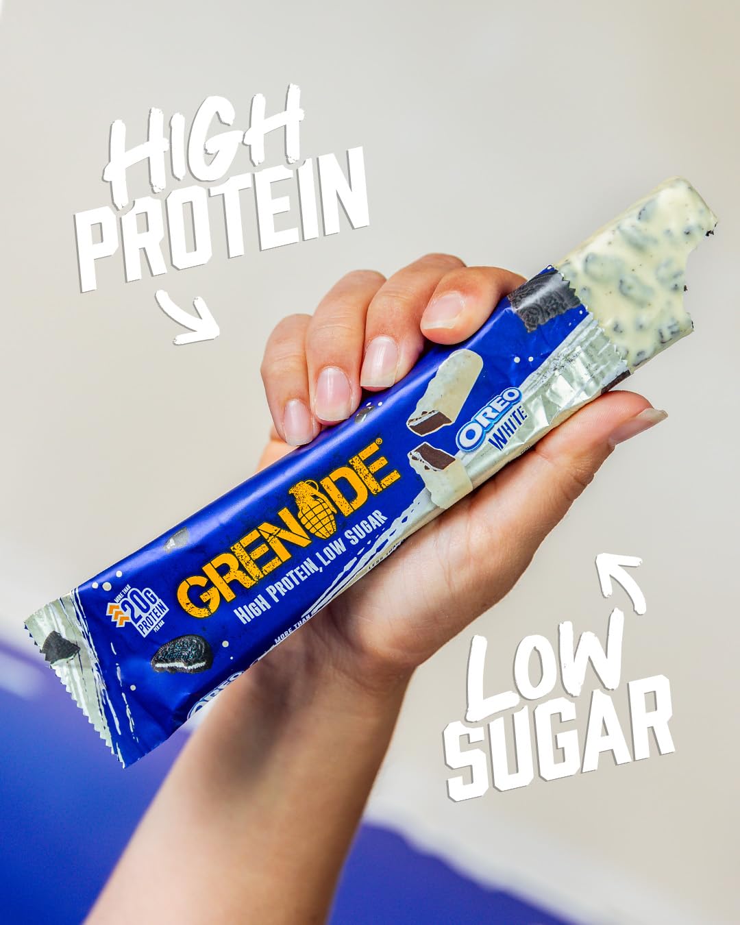 Grenade OREO White Protein Bars - 12x 60g High Protein Snack Bar Multipack - Damaged Box - BBE 06/2026