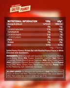 Grenade High Protein Low Sugar Bar - White Chocolate Salted Peanut - 12 x 60g Snack Bar - Damaged Box - BBE 08/2026