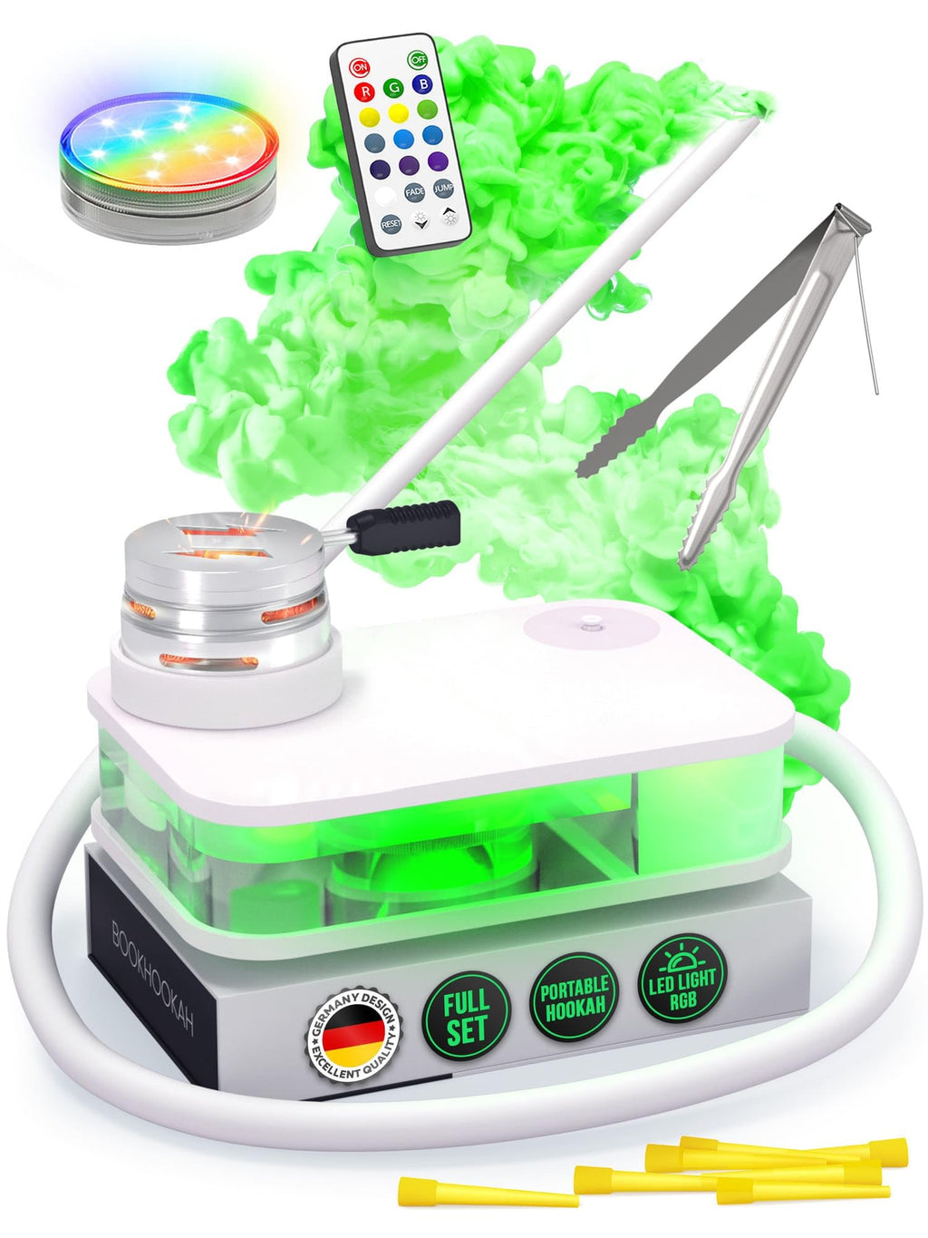 M. ROSENFELD Hookah Shisha Set - Portable Travel Mini Flat Box Pipe with Charcoal Holder & Cover - Damaged Box