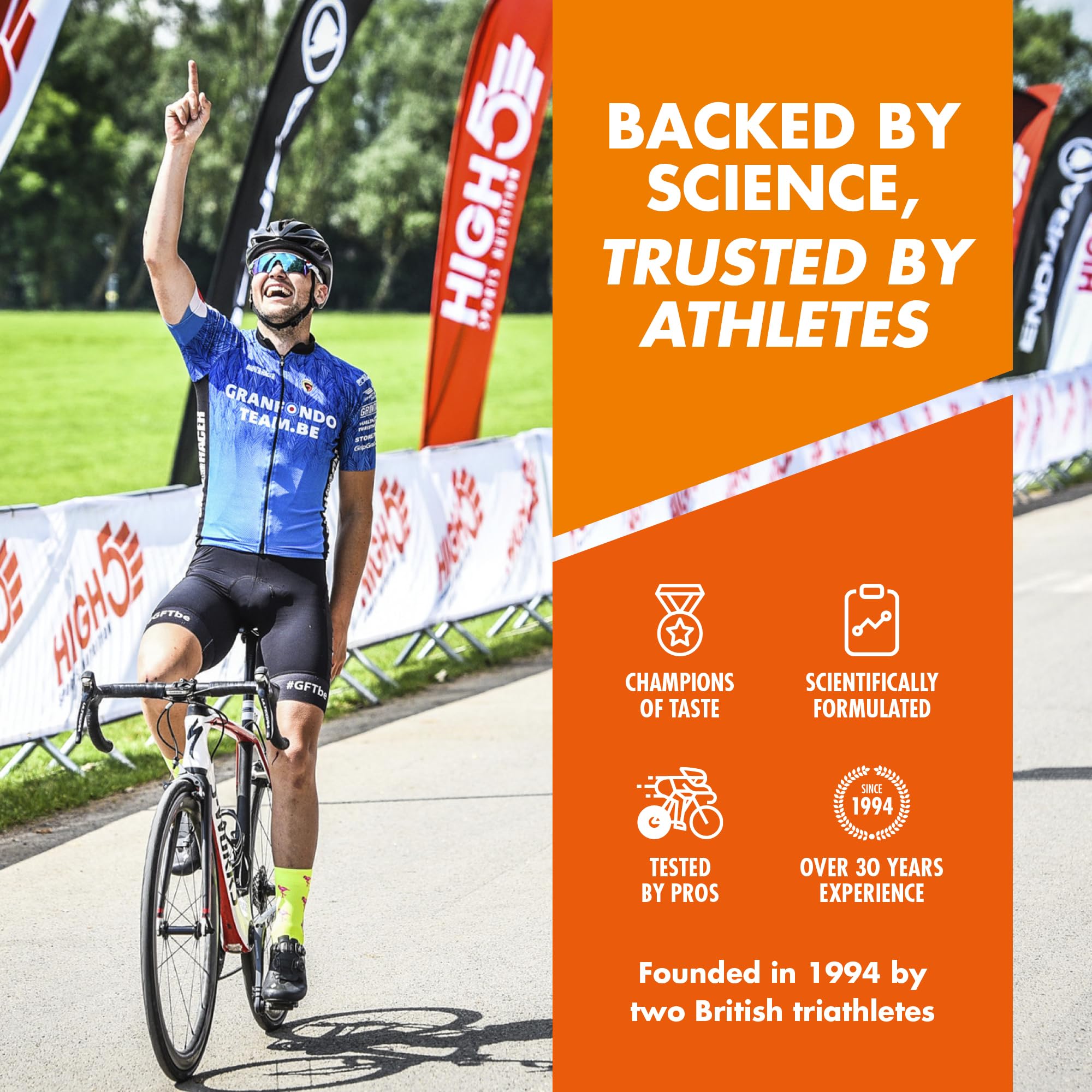 HIGH5 Energy Gel Caffeine - Orange 20 x 40g - Running Cycling Ultra Marathon Ironman Glucose Shots Fuel - Damaged Box - BBE 07/2026