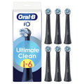 Oral-B iO Series Ultimate Clean Replacement Brush Heads - 6 Count Black - Original Round Deep Cleaning Plaque Removal - New