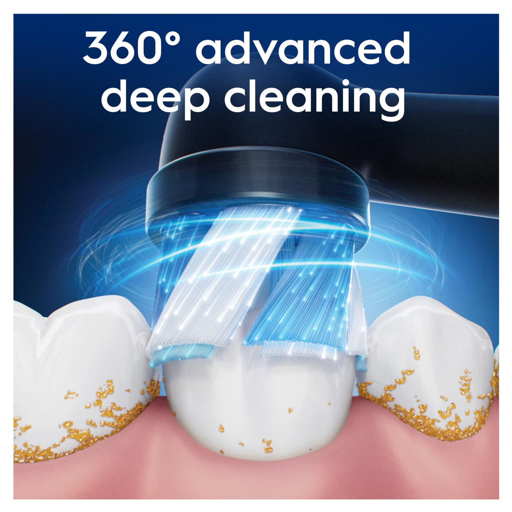 Oral-B iO Series Ultimate Clean Replacement Brush Heads - 6 Count Black - Original Round Deep Cleaning Plaque Removal - New