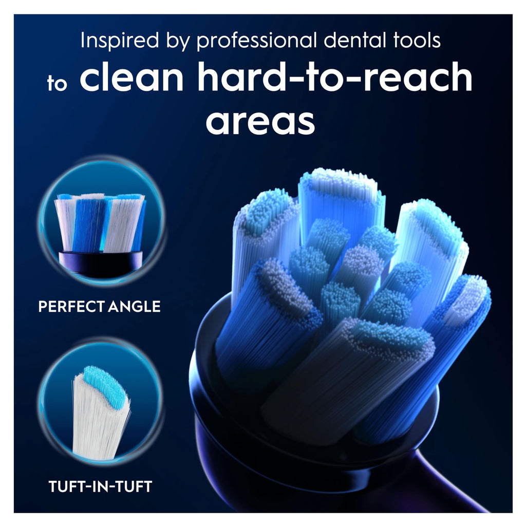 Oral-B iO Series Ultimate Clean Replacement Brush Heads - 6 Count Black - Original Round Deep Cleaning Plaque Removal - New