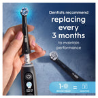 Oral-B iO Series Ultimate Clean Replacement Brush Heads - 6 Count Black - Original Round Deep Cleaning Plaque Removal - New
