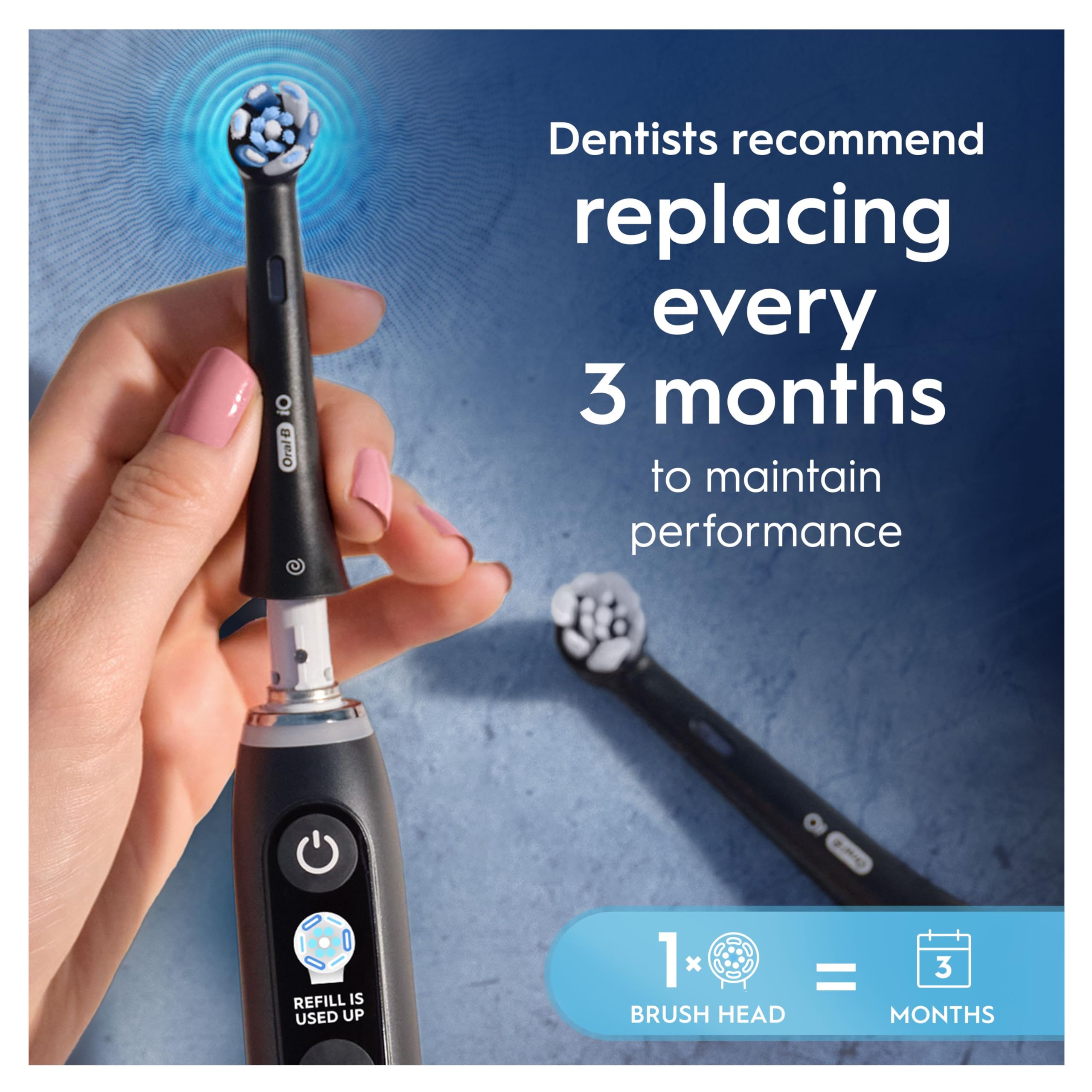 Oral-B iO Series Ultimate Clean Replacement Brush Heads - 6 Count Black - Original Round Deep Cleaning Plaque Removal - New