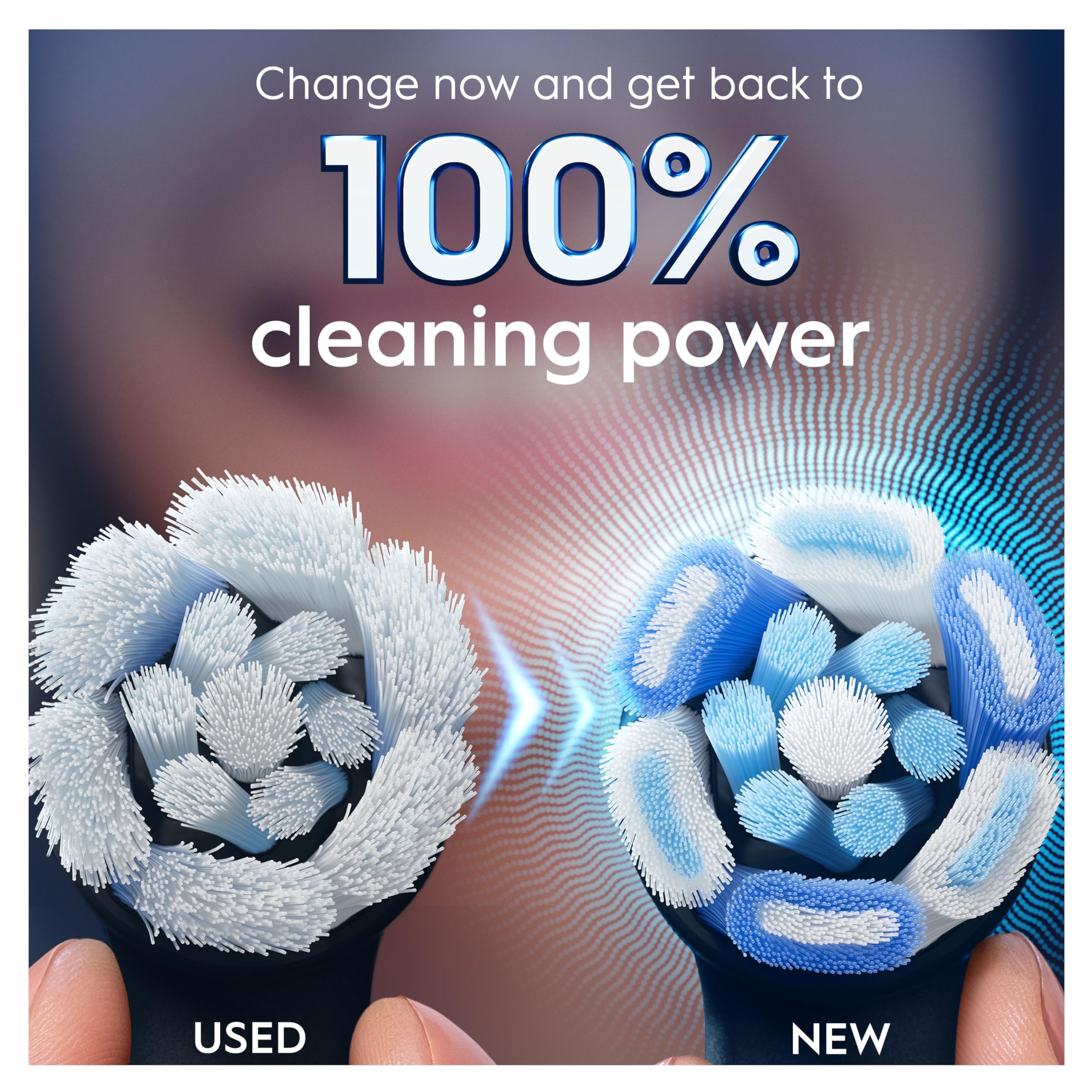 Oral-B iO Series Ultimate Clean Replacement Brush Heads - 6 Count Black - Original Round Deep Cleaning Plaque Removal - New