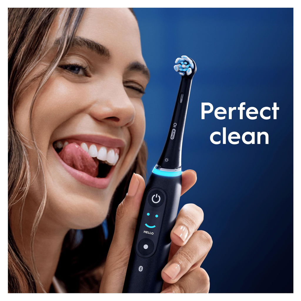 Oral-B iO Series Ultimate Clean Replacement Brush Heads - 6 Count Black - Original Round Deep Cleaning Plaque Removal - New