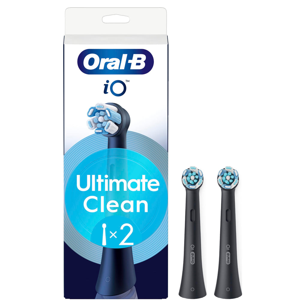 Oral-B iO Series Ultimate Clean Replacement Brush Heads - 6 Count Black - Original Round Deep Cleaning Plaque Removal - New