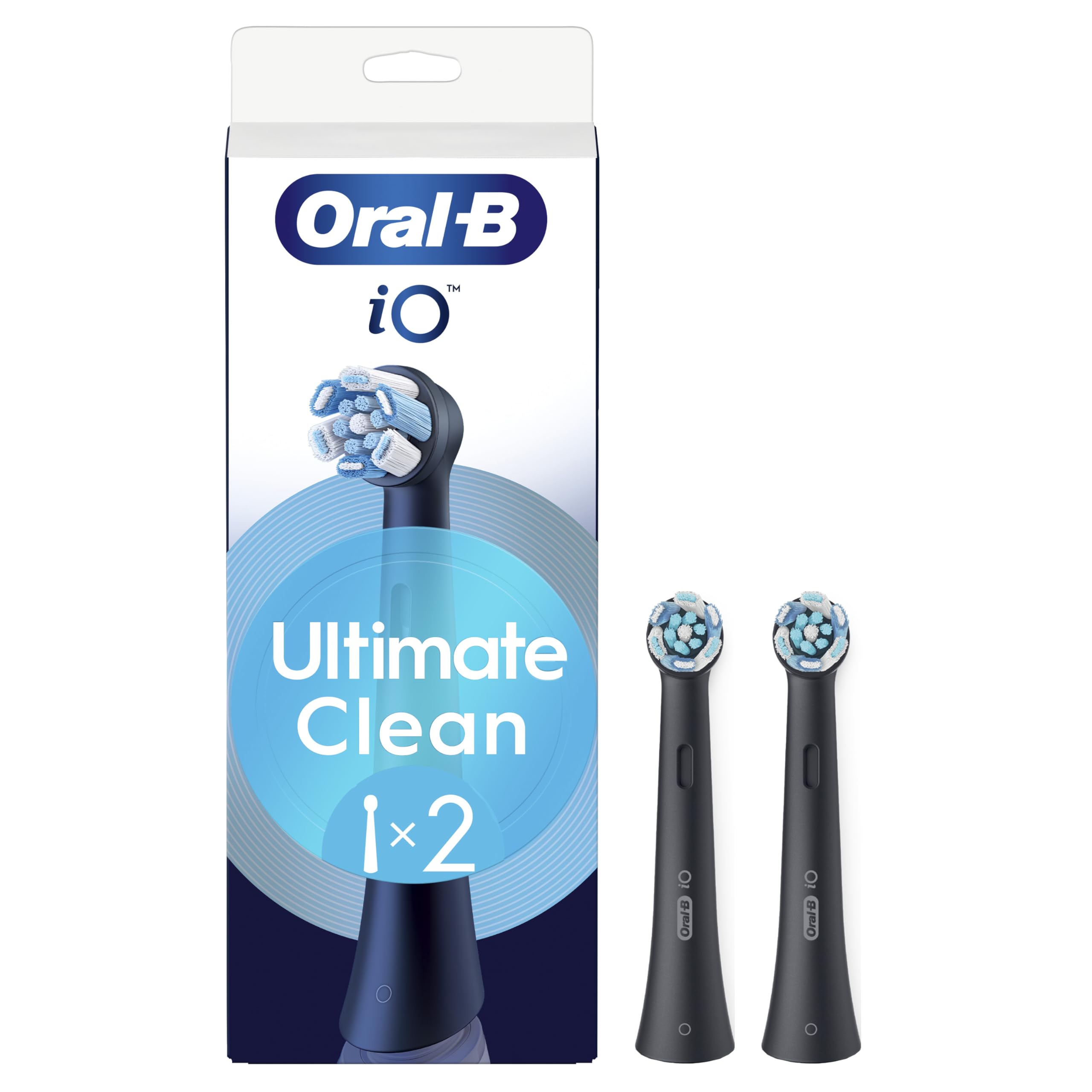 Oral-B iO Series Ultimate Clean Replacement Brush Heads - 6 Count Black - Original Round Deep Cleaning Plaque Removal - New