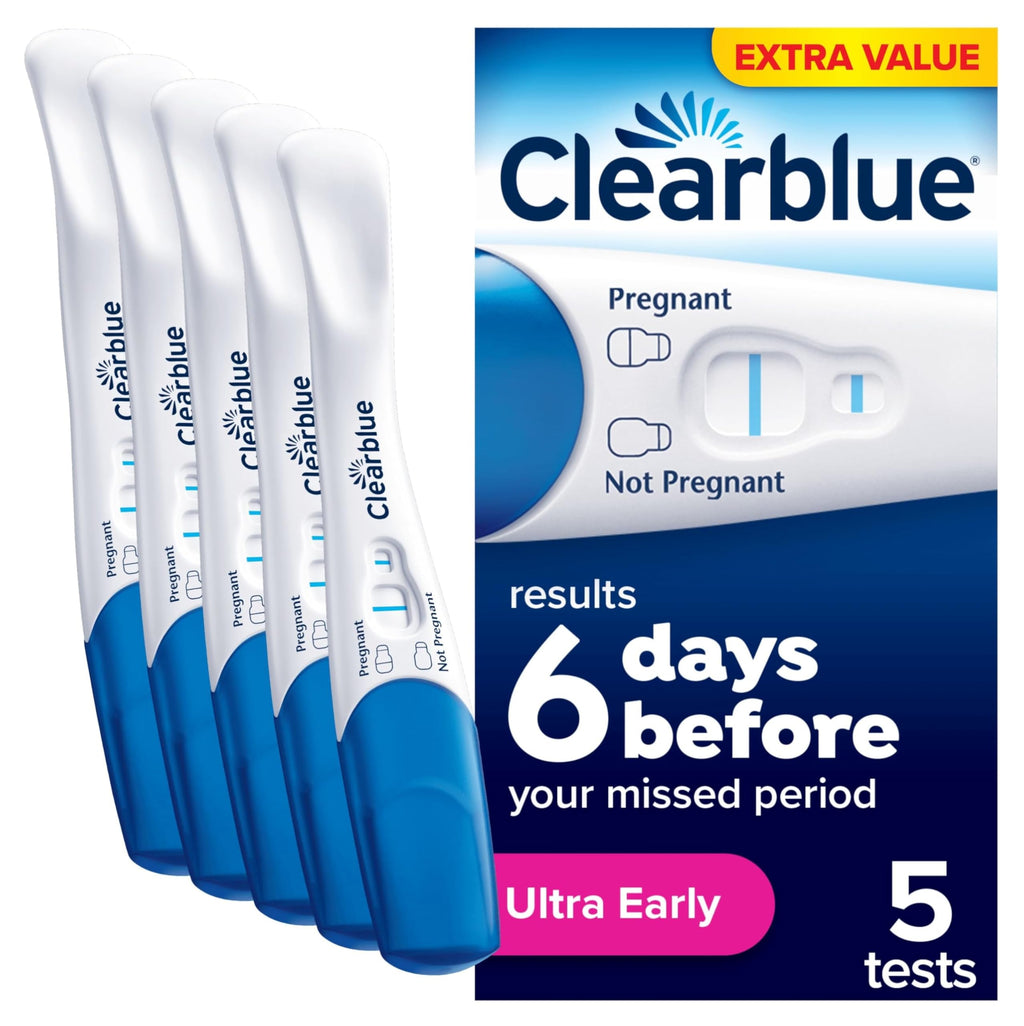 Clearblue Early Detection Pregnancy Test - 5 Tests - Results 6 Days Early - 99% Accurate Home Urine Test - Damaged Box - BBE 03/2028