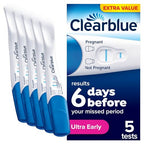 Clearblue Early Detection Pregnancy Test - 5 Tests - Results 6 Days Early - 99% Accurate Home Urine Test - Damaged Box - BBE 03/2028