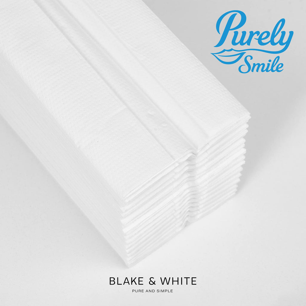 Blake & White Purely Smile C Fold 2 Ply White Paper Hand Towels for Dispenser - Box of 2400 PS1022 - Damaged Box