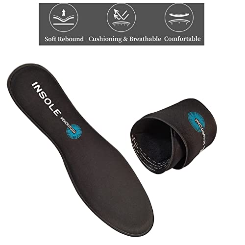 Memory Foam Insoles - Cut-to-Size Shoe Inserts for Trainers, Sneakers, Work Boots, Walking Shoes - UK 9-13 - New