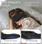 TOPOINT Bamboo Cotton Bluetooth Sleep Mask with Headphones - 100% Light-Blocking 3D Eye Mask for Sleep Travel Side Sleeping - Damaged Box