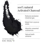 KIKI Health Activated Charcoal Powder 70g - Coconut Shell Teeth Whitening Detox Supplement - Food Grade Vegan Gluten Free - Flatulence - New - BBE 07/2027
