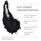 KIKI Health Activated Charcoal Powder 70g - Coconut Shell Teeth Whitening Detox Supplement - Food Grade Vegan Gluten Free - Flatulence - New - BBE 07/2027