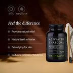 KIKI Health Activated Charcoal Powder 70g - Coconut Shell Teeth Whitening Detox Supplement - Food Grade Vegan Gluten Free - Flatulence - New - BBE 07/2027